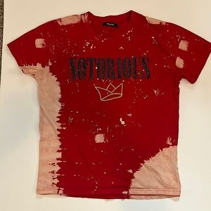 Notorious red paint splash graphic tee size large unisex